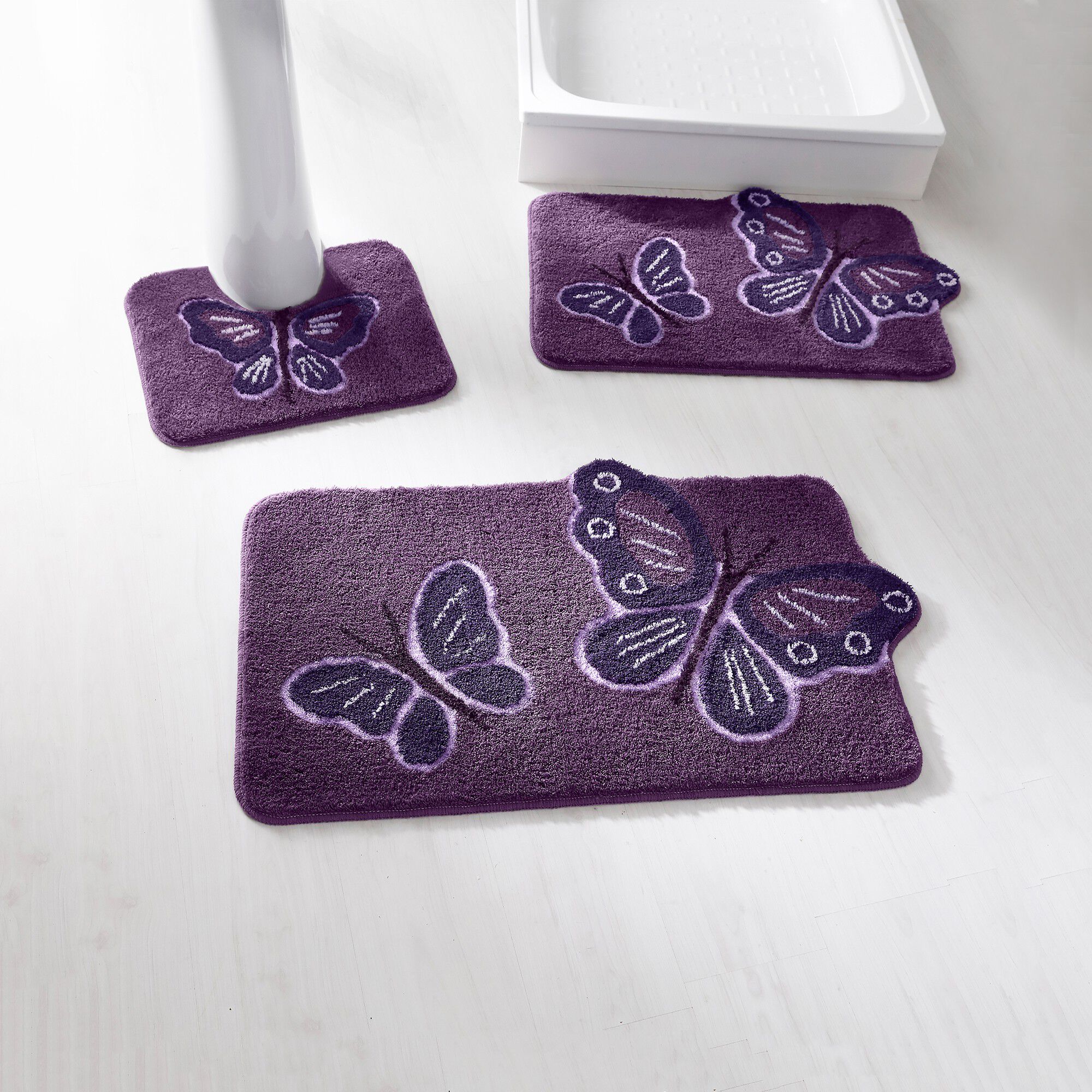 Tapis de bain fantaisie Papillons