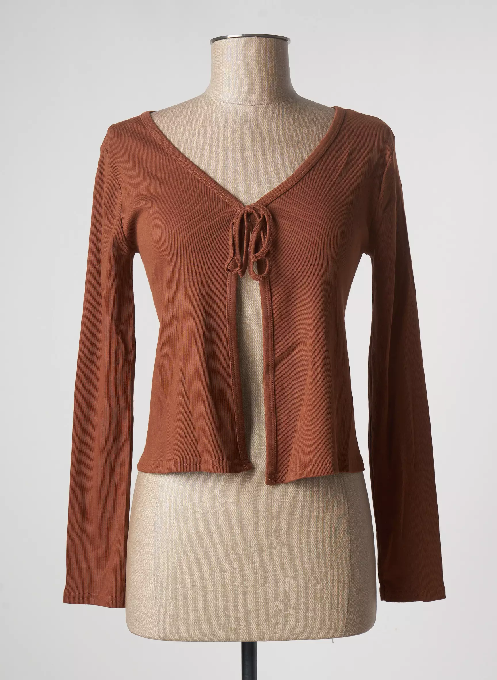 Cache Coeur Cardigans Femme couleur marron