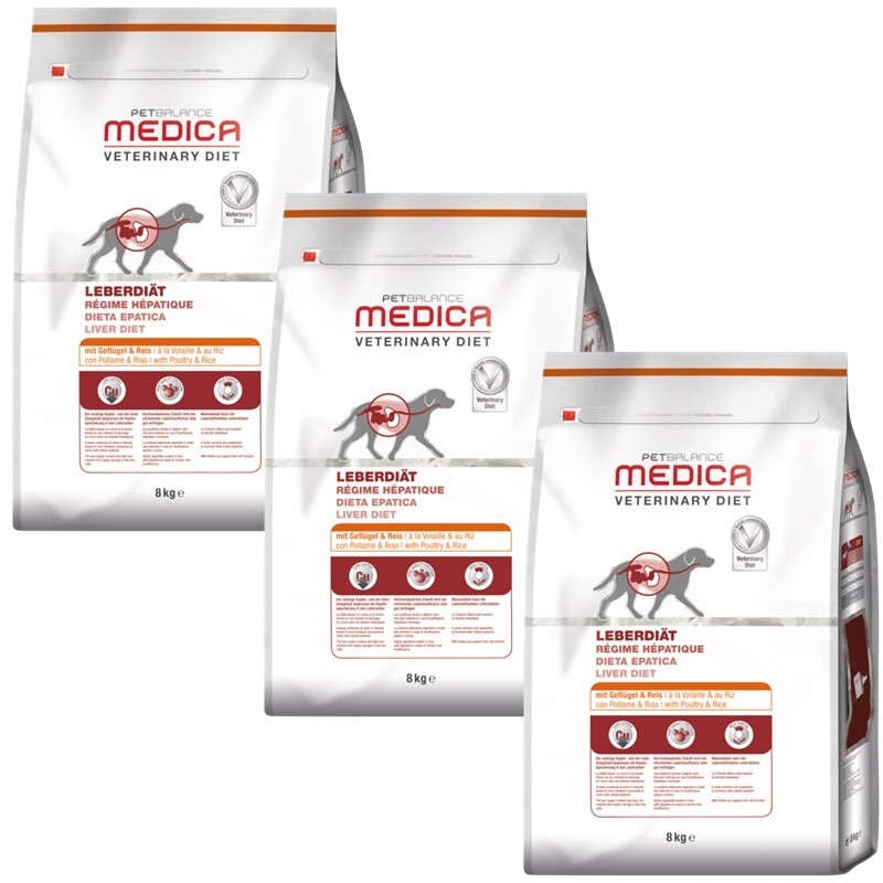 PetBalance Herz & Leber PetBalance Medica Leberdiät Geflügel & Reis 3x8 kg