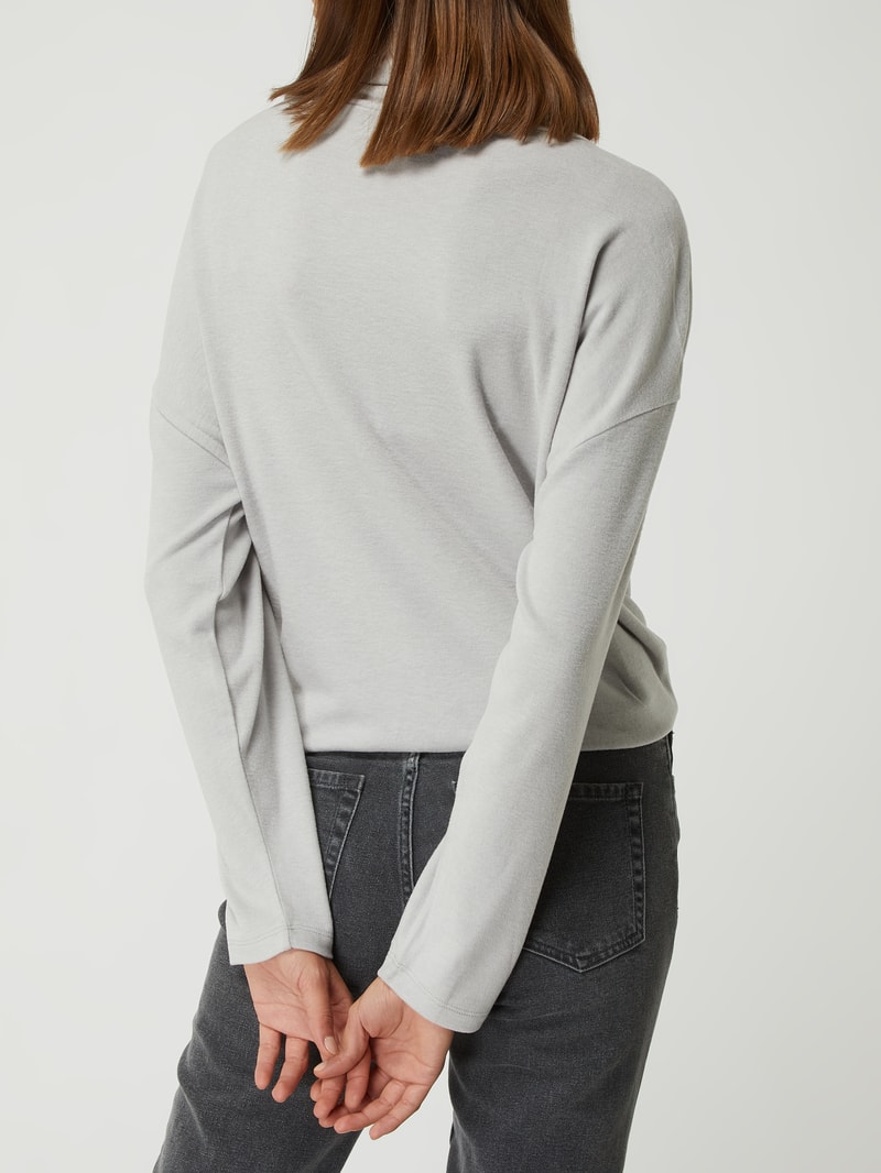 Sweatshirt mit Rollkragen in mittelgrau meliert