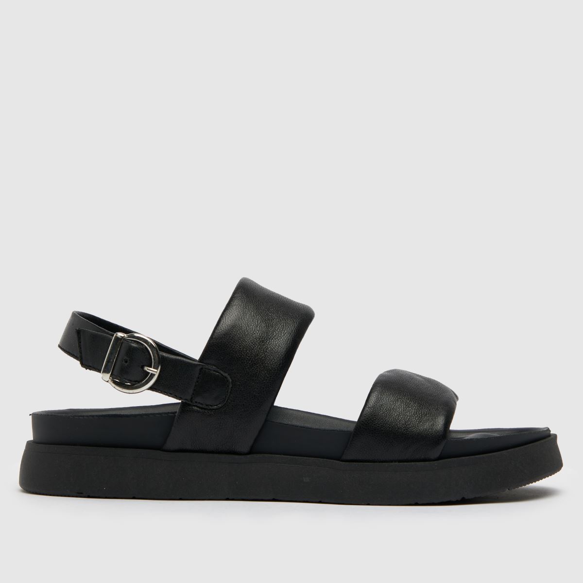 Usnjeni sandali z dvojnim pasom Schuh Tasha v črni barvi
