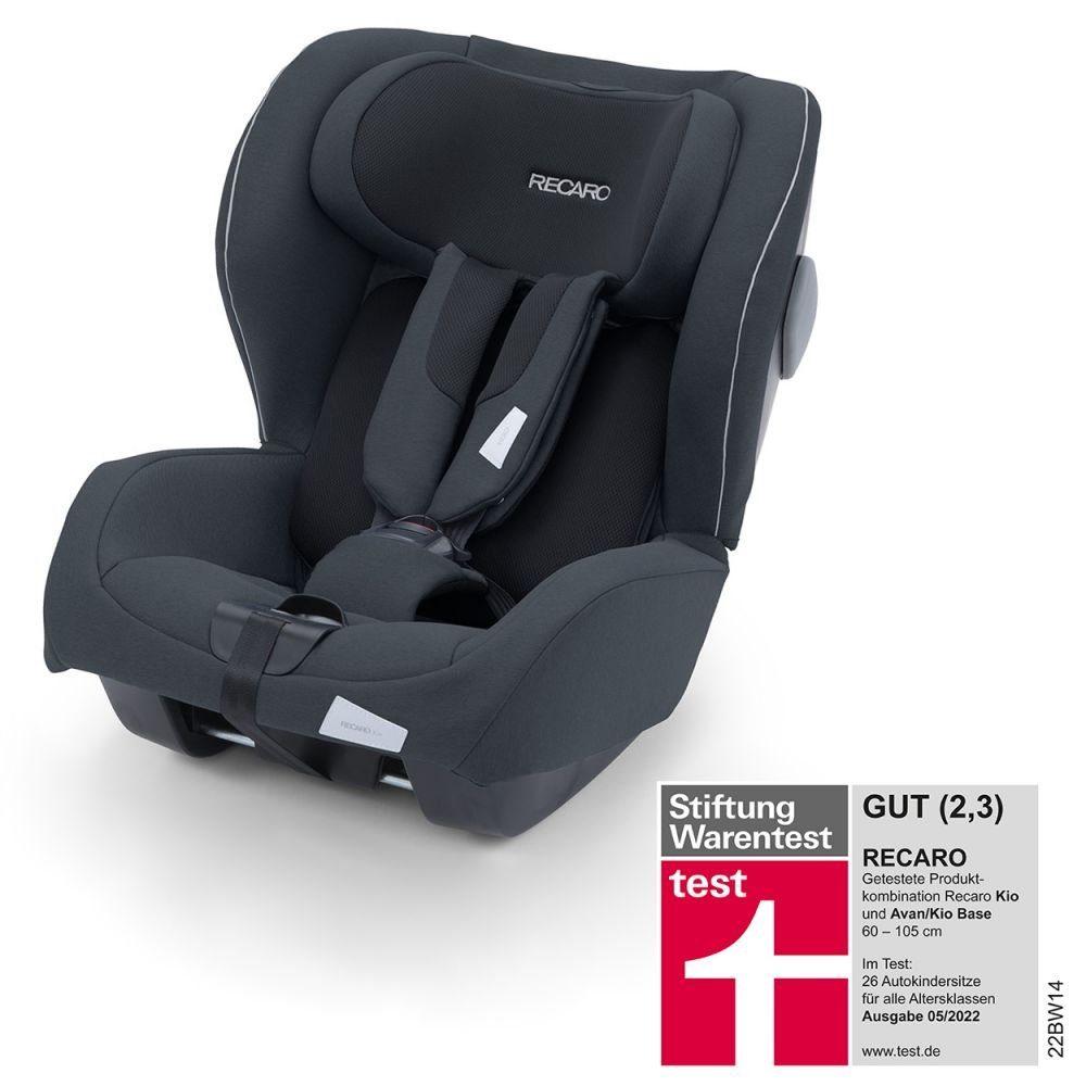 RECARO Autokindersitz Kio - Prime - Mat Black, bis: 18 kg, Kinder Autositz i-Size 60 cm - 105 cm / 3 Monate bis 4 Jahre
