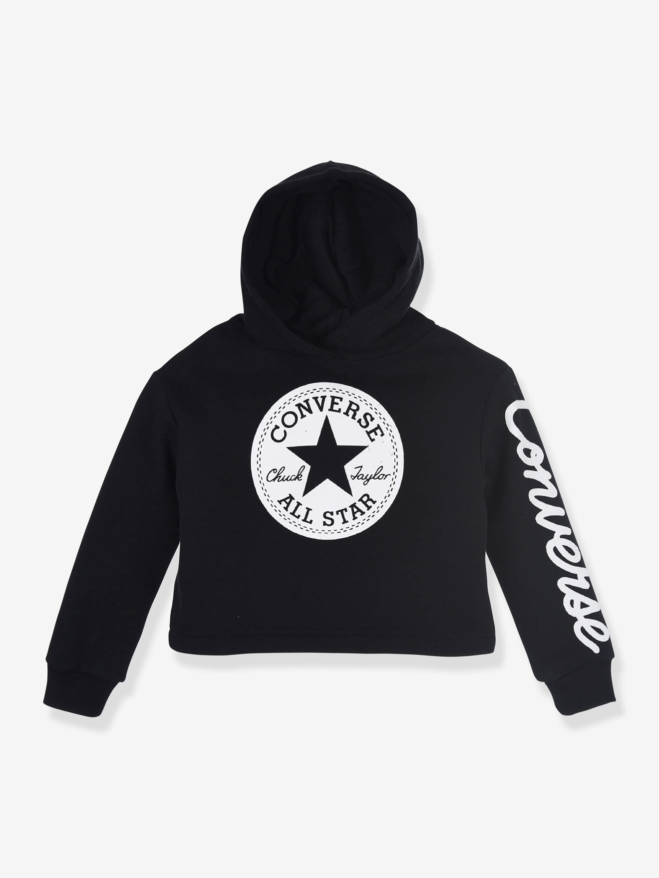 Sweat à capuche Chuck Patch Cropped Hoodie CONVERSE noir