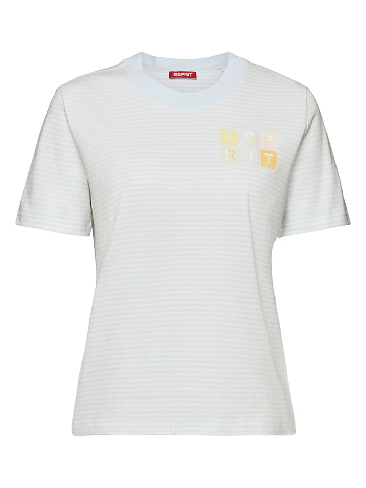 ESPRIT Shirt in Hellblau/ Weiß günstig kaufen