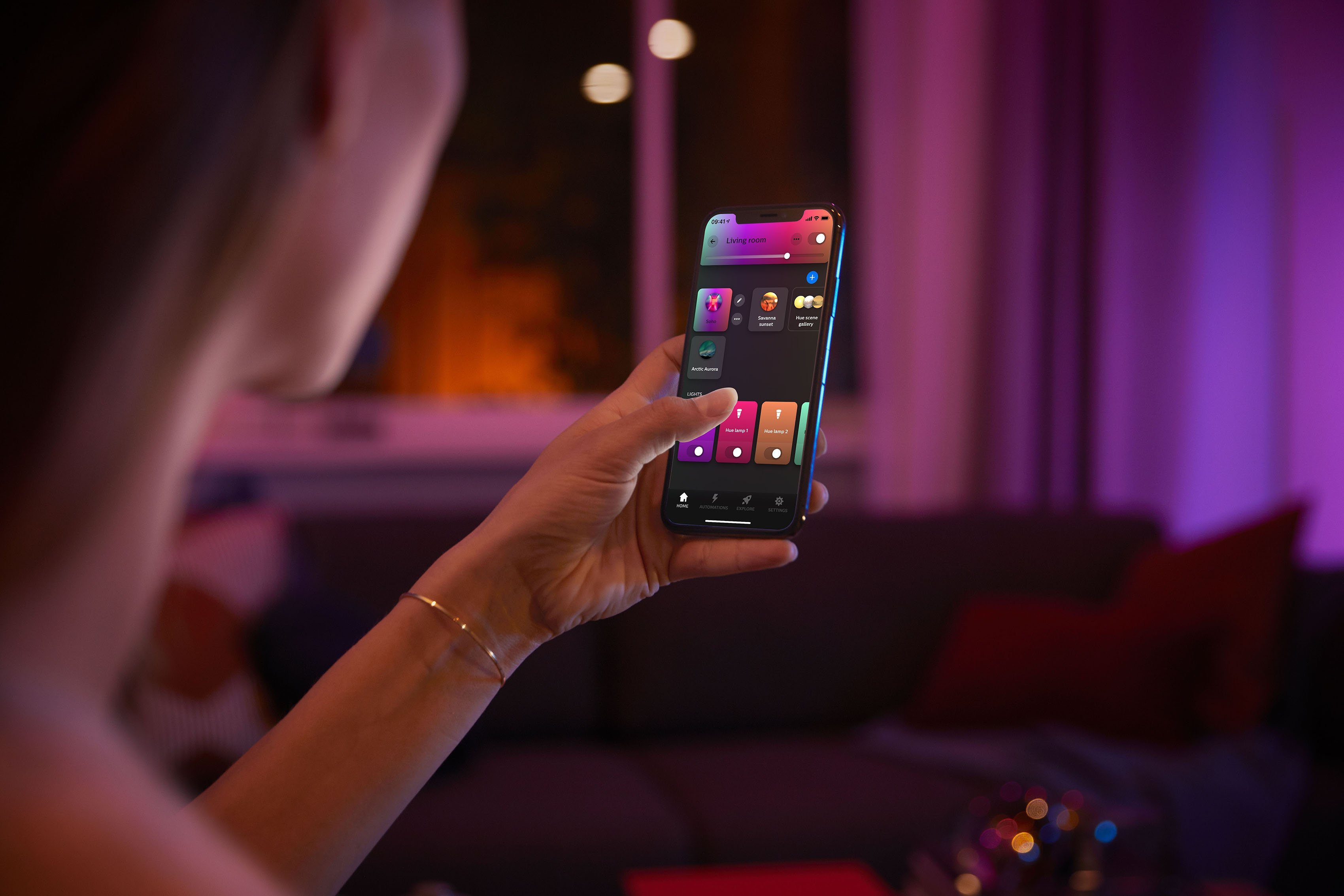 Philips Hue LED Deckenleuchte Perifo, Dimmer, LED fest integriert, Farbwechsler, Schienensystem