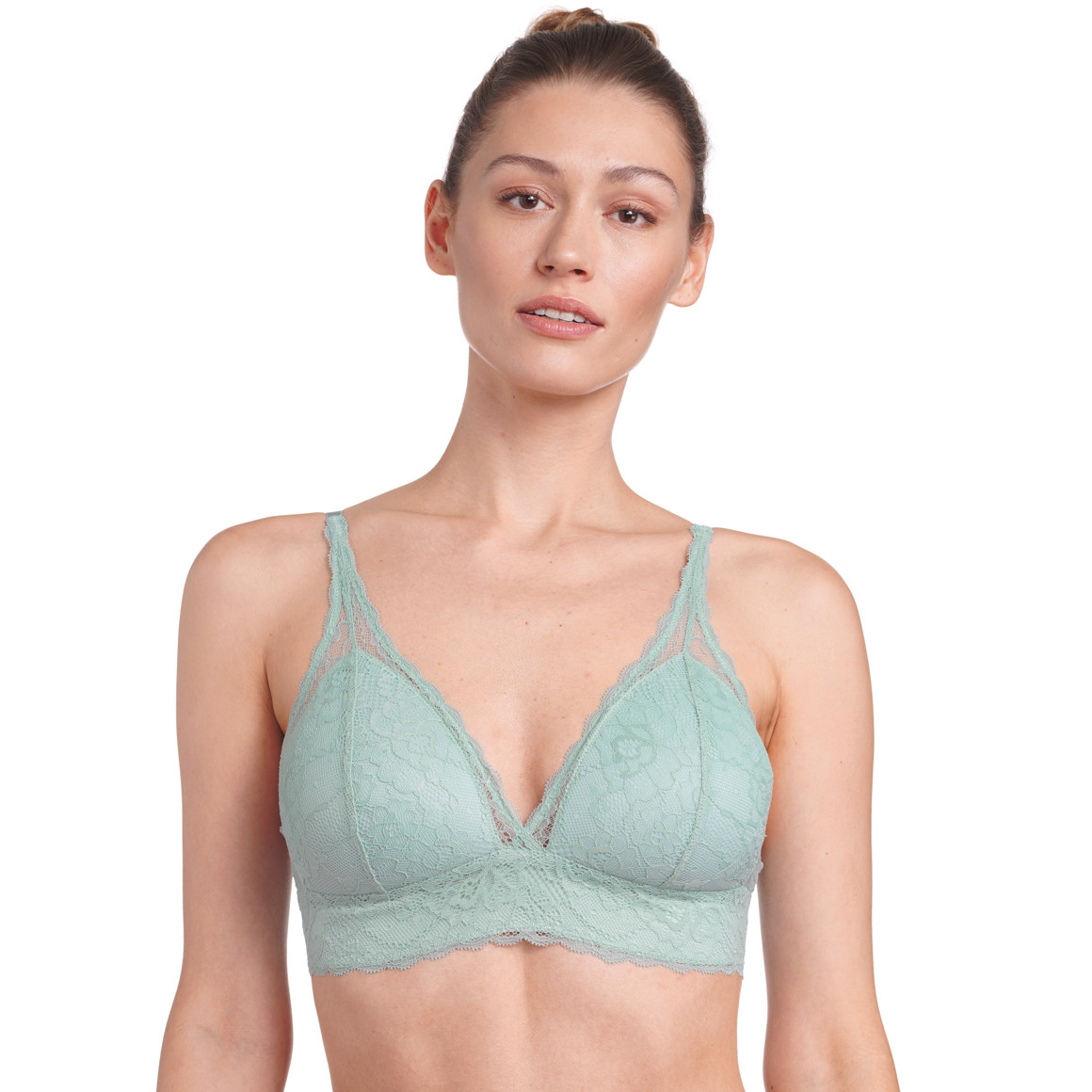 2 Damen Bralette-BHs mit Spitze