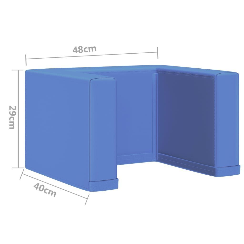 vidaXL Sofa 2-in-1 Kindersofa Blau Kunstleder