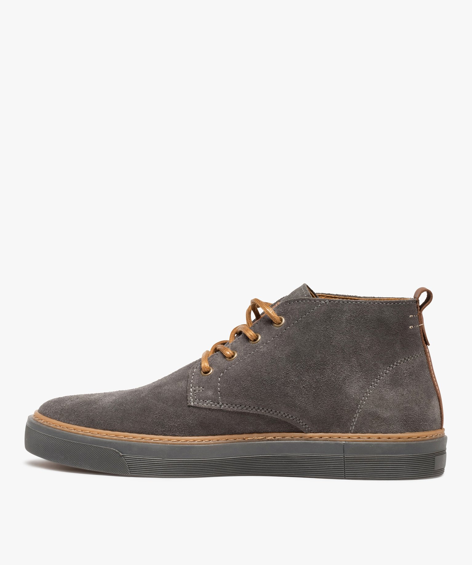 Derbies homme montants dessus cuir uni – Tanéo gris | GEMO