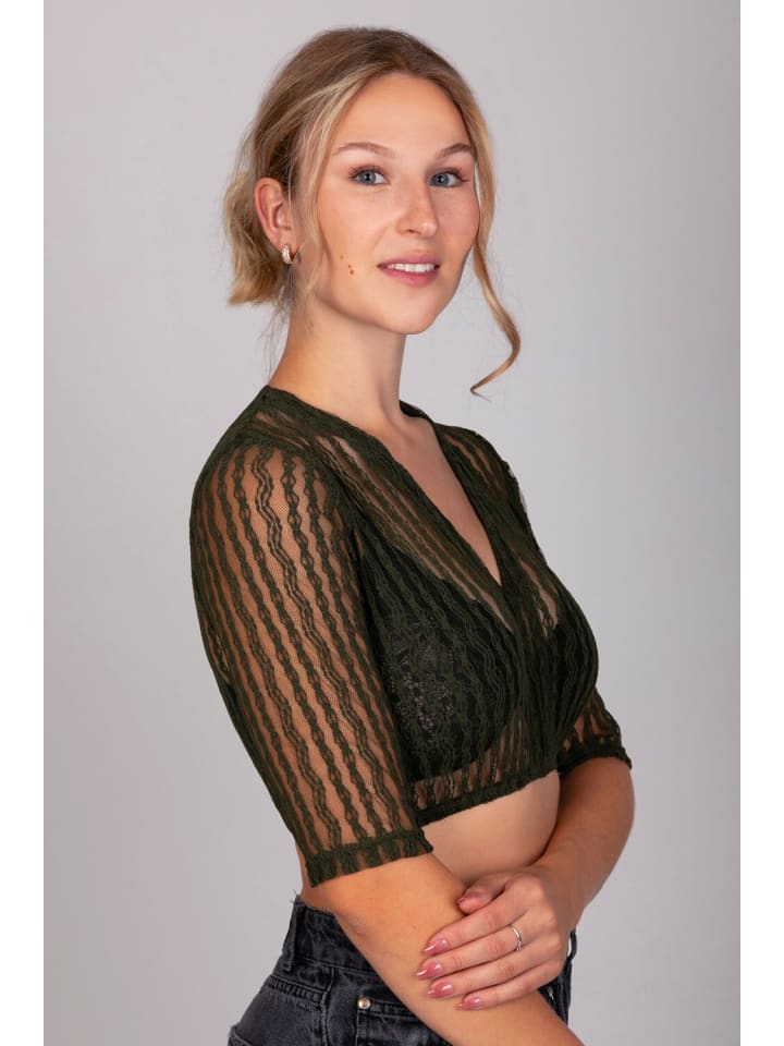 Edelnice Dirndlbluse Anna Khaki Grün in grün günstig kaufen