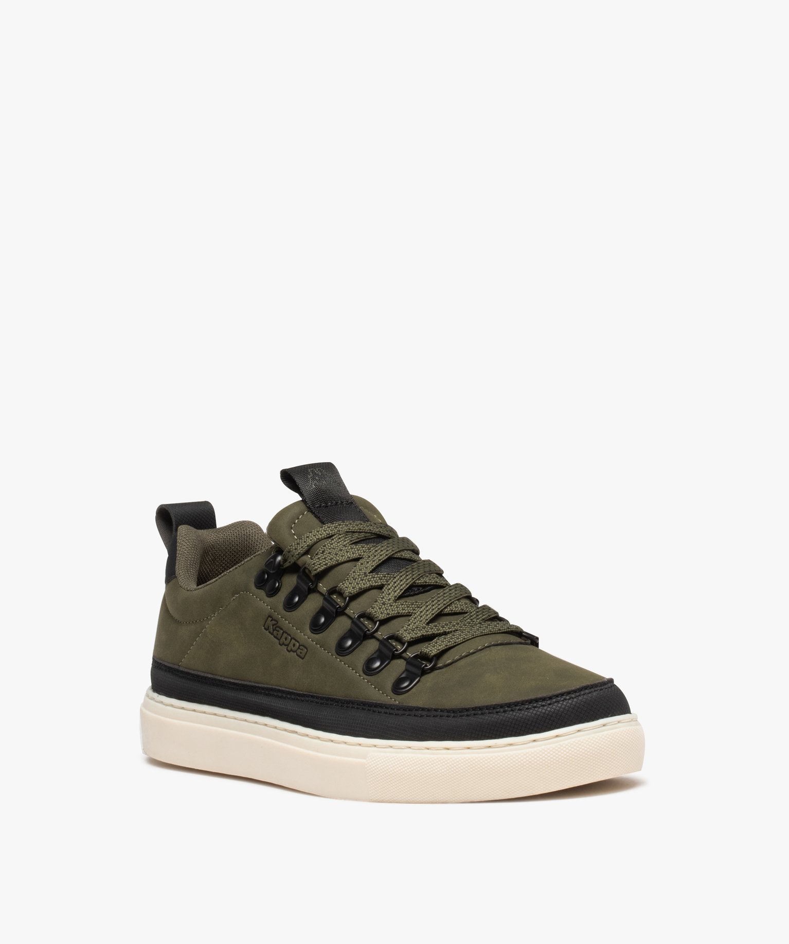 Baskets homme unies style décontracté à crochets - Kappa kaki | GEMO