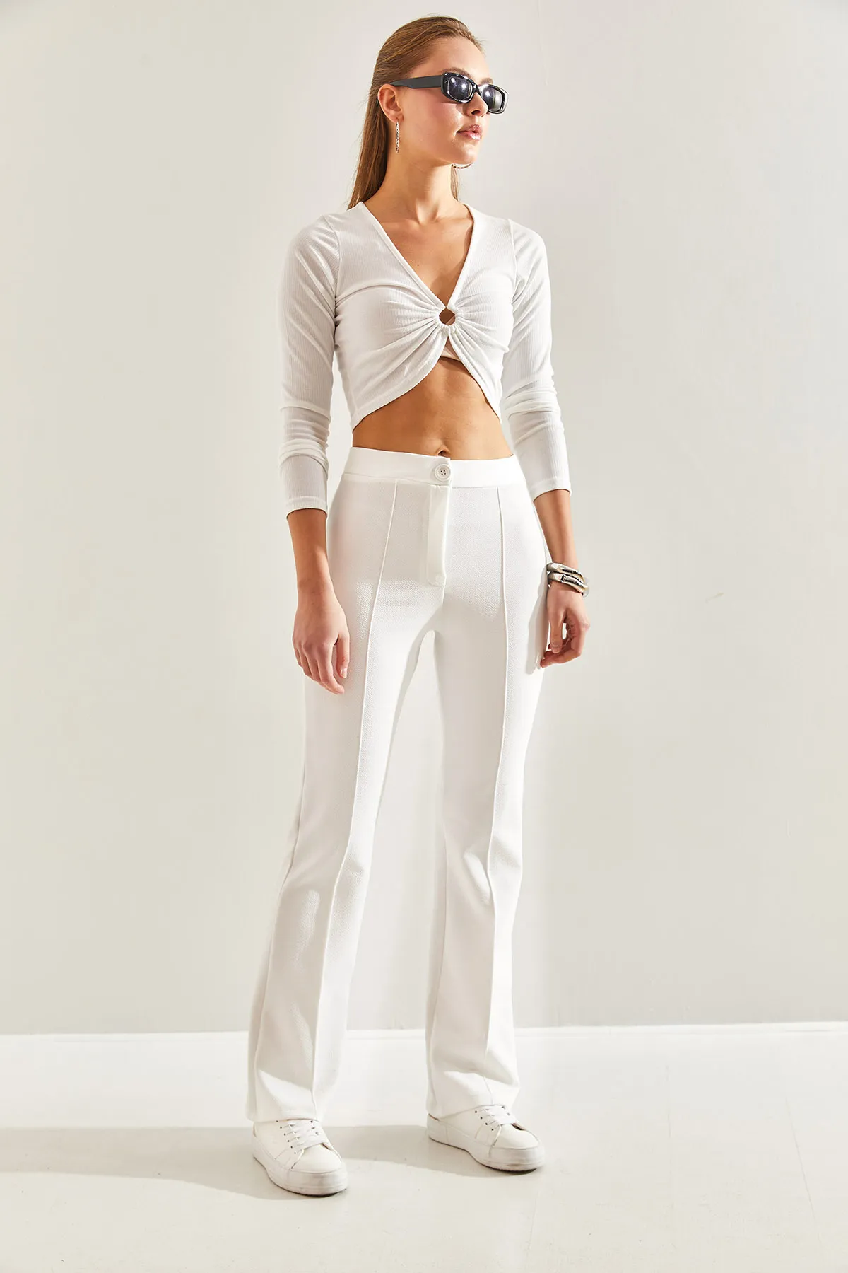 Bianco Lucci  Hose - Weiß - Straight