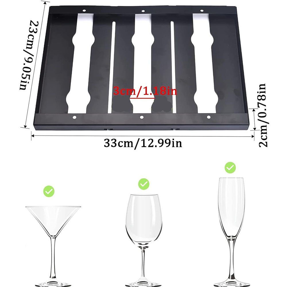 Sarfly Gläserhalter Hängende Weinglas Glaserhalter, Wand Weinglas Rack, Weinglashalter (1 St., Schrankeinsatz Gläserhalter(3 Steckplätze)
