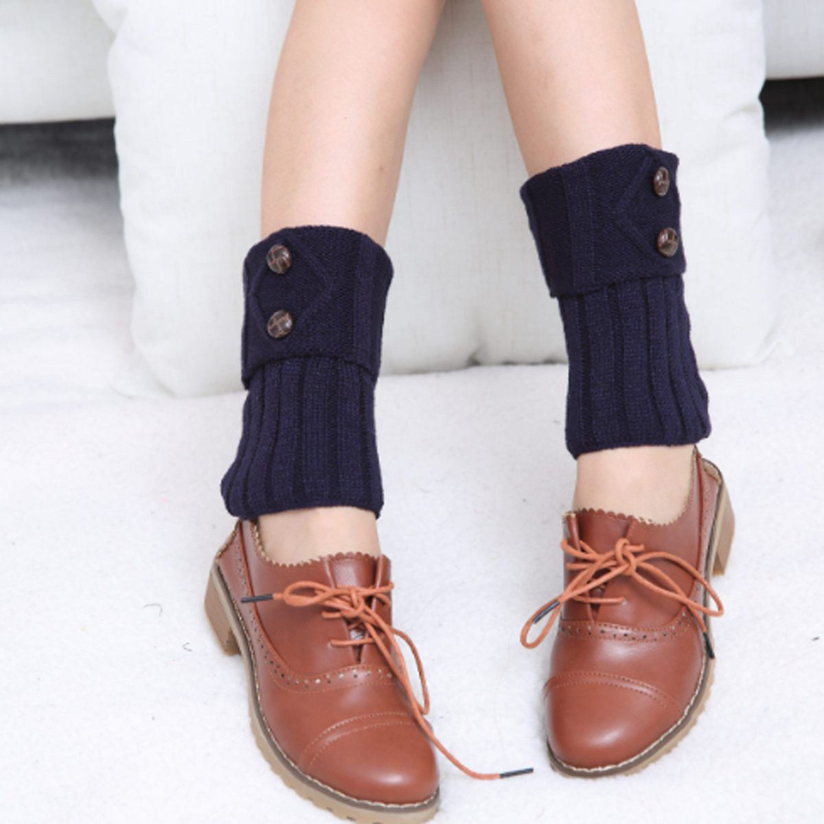 Jormftte Beinstulpen Damen Winter Stricken Stulpen Socken,Strickstiefel Beinstulpen