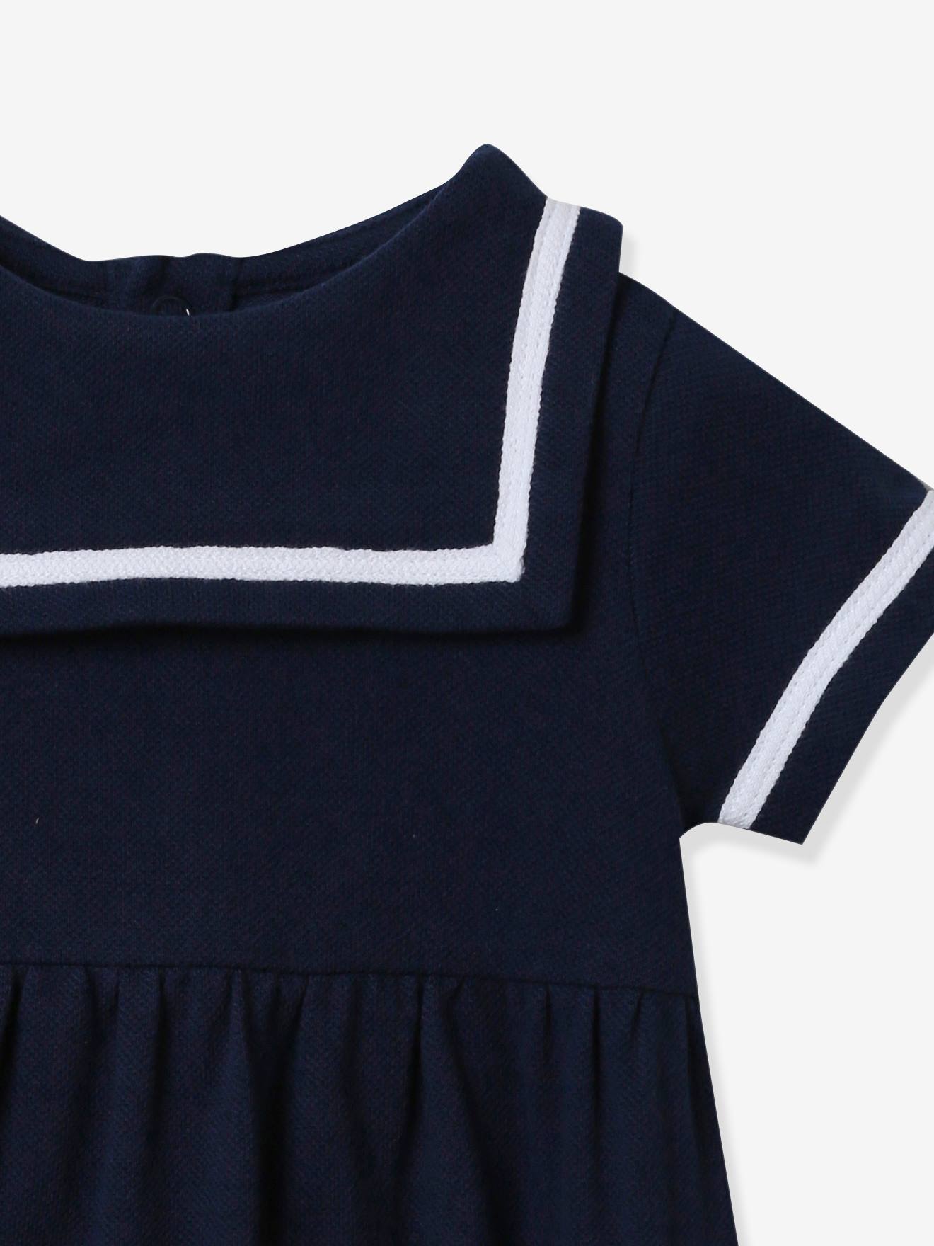 Robe bébé en piqué de coton CYRILLUS coton bio marine