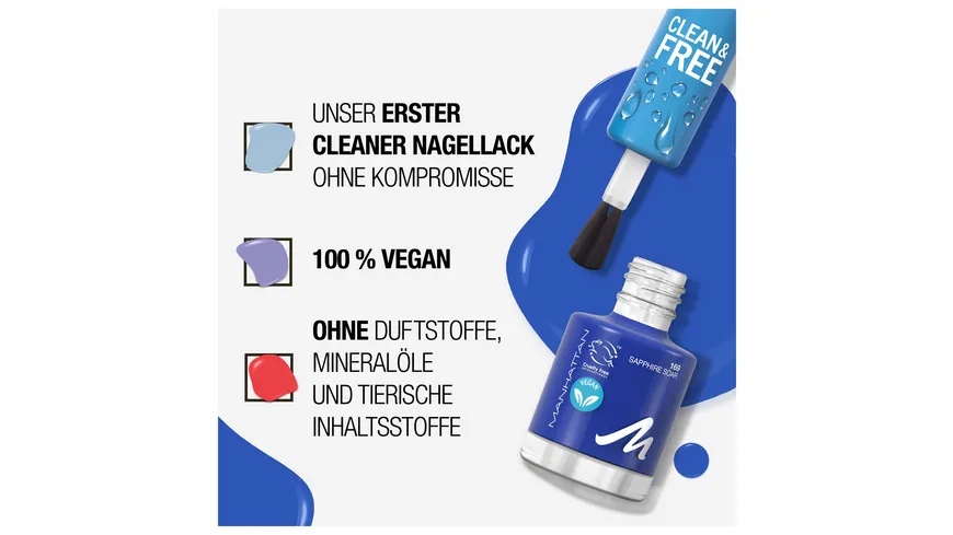 MANHATTAN COSMETICS Nagellack Clean & Free 169 - Sapphire Soar / Desert Bluebell