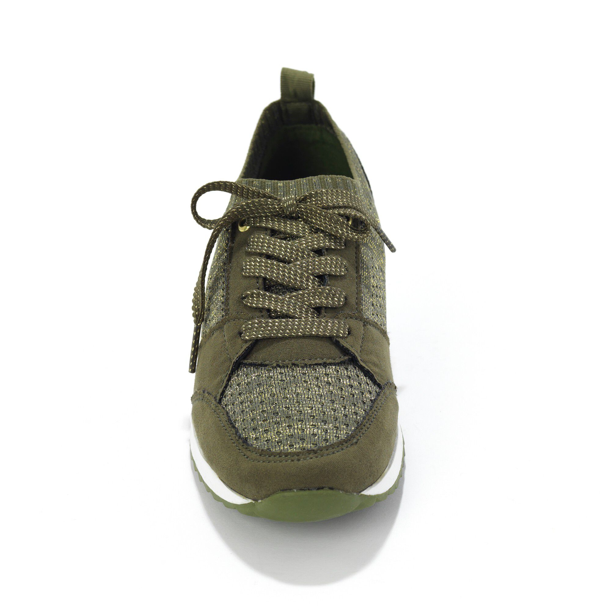 Baskets compensées à enfiler en maille irisée