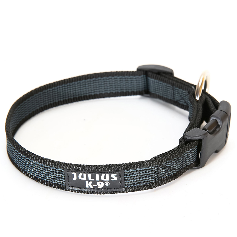 JULIUS-K9 Hundehalsbänder JULIUS-K9 Julius K9 Halsband 25mm x 39-65cm schwarz/ grau