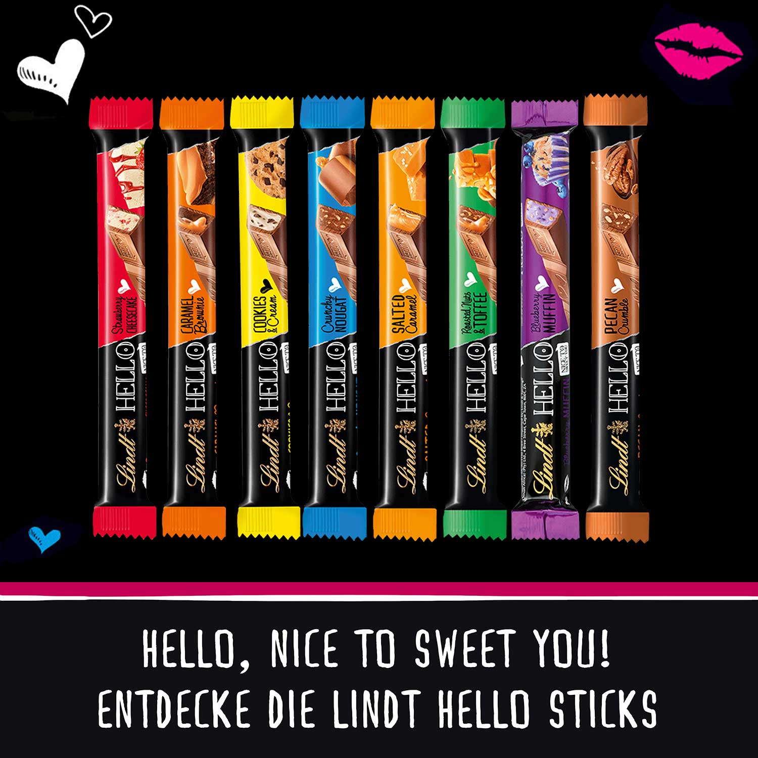 Lindt Hello Crunchy Nougat Vollmilch Stick 39g