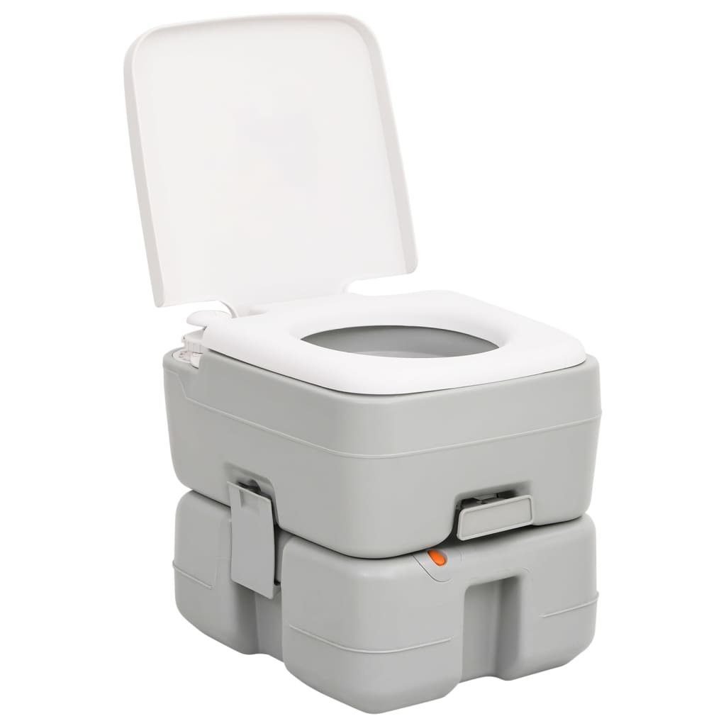 vidaXL Campingtoilette Tragbare Campingtoilette mit Waschbecken