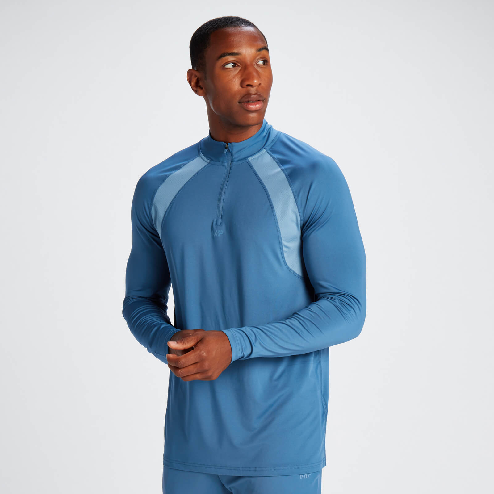 Haut à fermeture éclair ¼ MP Tempo pour hommes – Bleu indigo