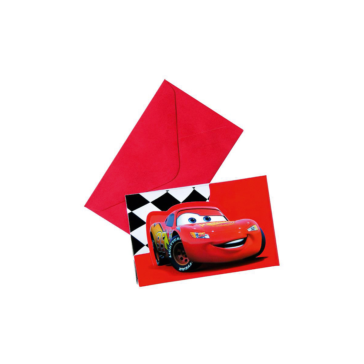 Einladungskarten   Cars Red, 6 Stück inkl. Umschlag