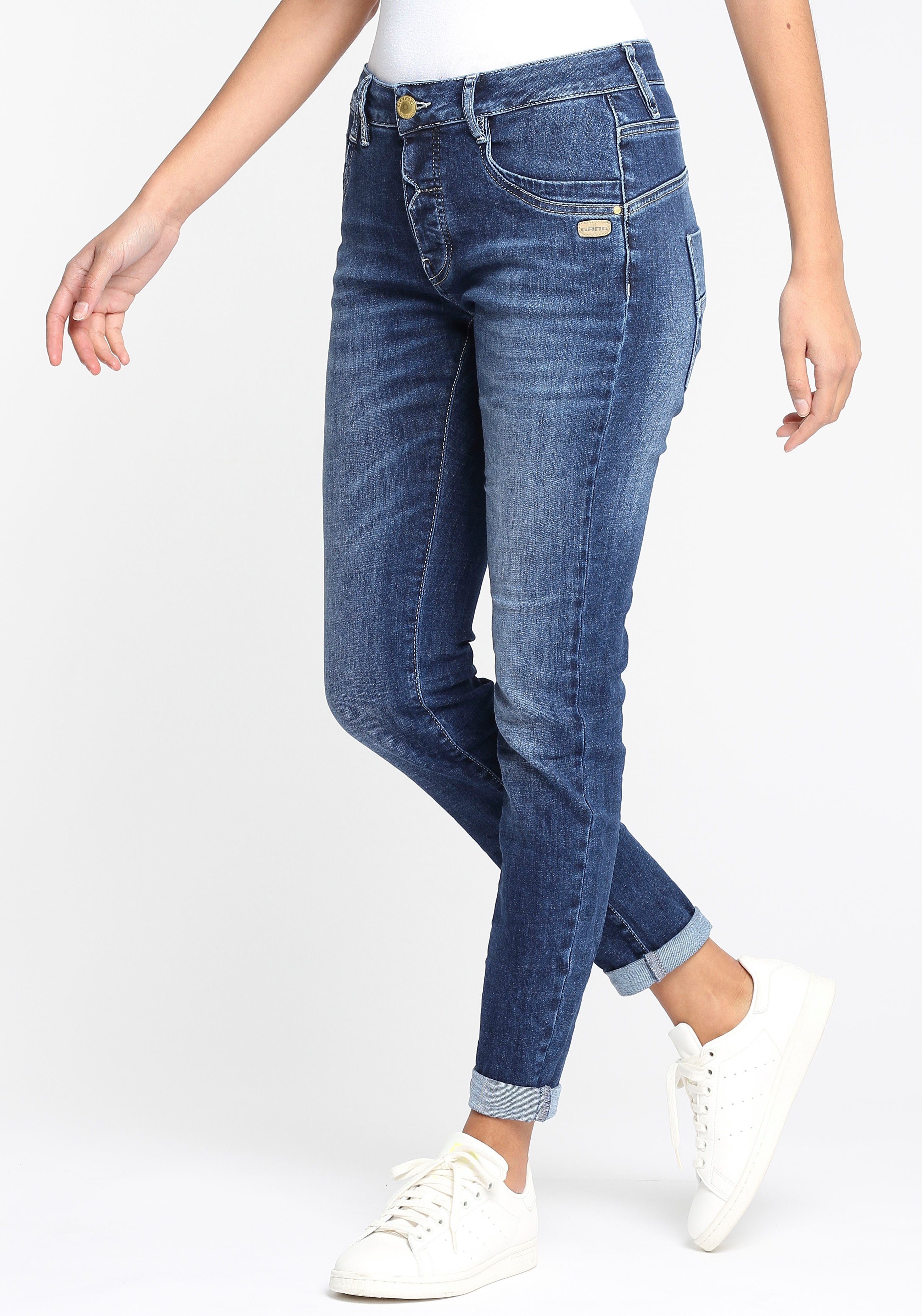 GANG Relax-fit-Jeans 94GERDA mit halb offener Knopfleiste