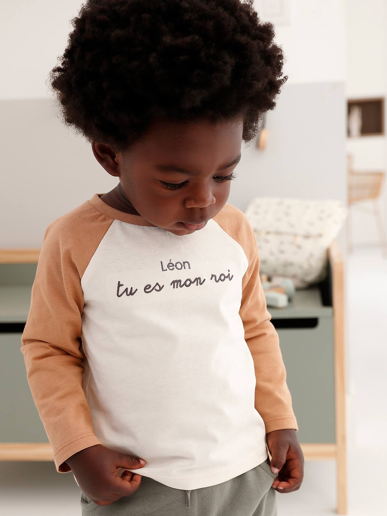 Ensemble bébé : T-shirt à personnaliser + pantalon en molleton vert