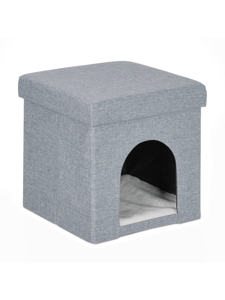 relaxdays Katzenhöhle in Hellgrau - (B)37 x (H)38,5 x (T)37 cm günstig kaufen onesize
