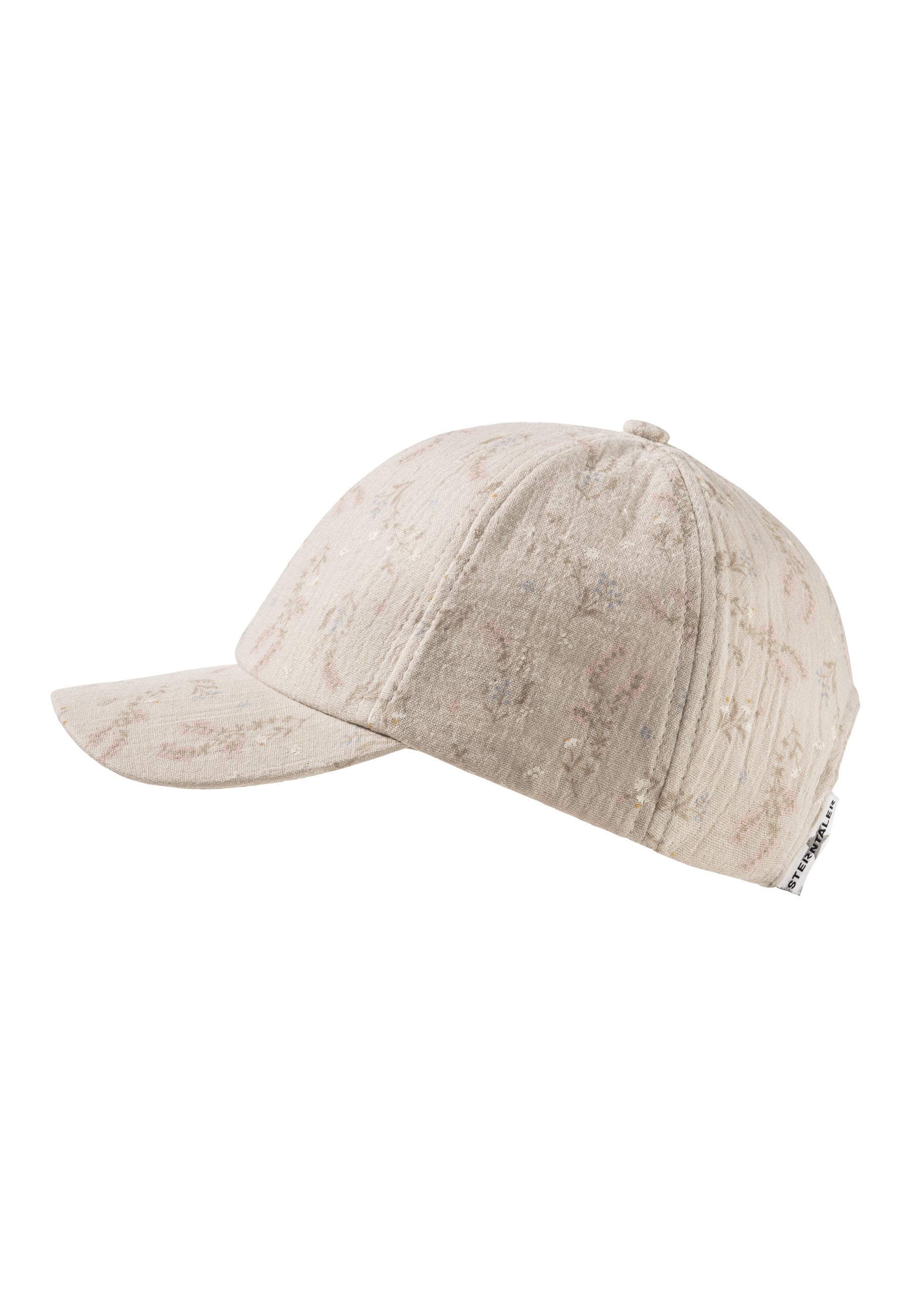 Baseballcap bedruckt mit floralem Muster in beige