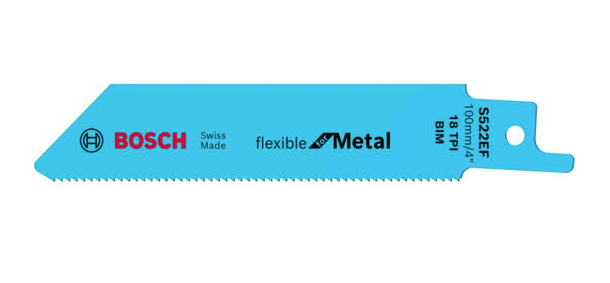 Bosch Blue Accessories 2608656012 S522EF Flexibles Säbelsägeblatt für Metall, 100 mm, 5 Stück