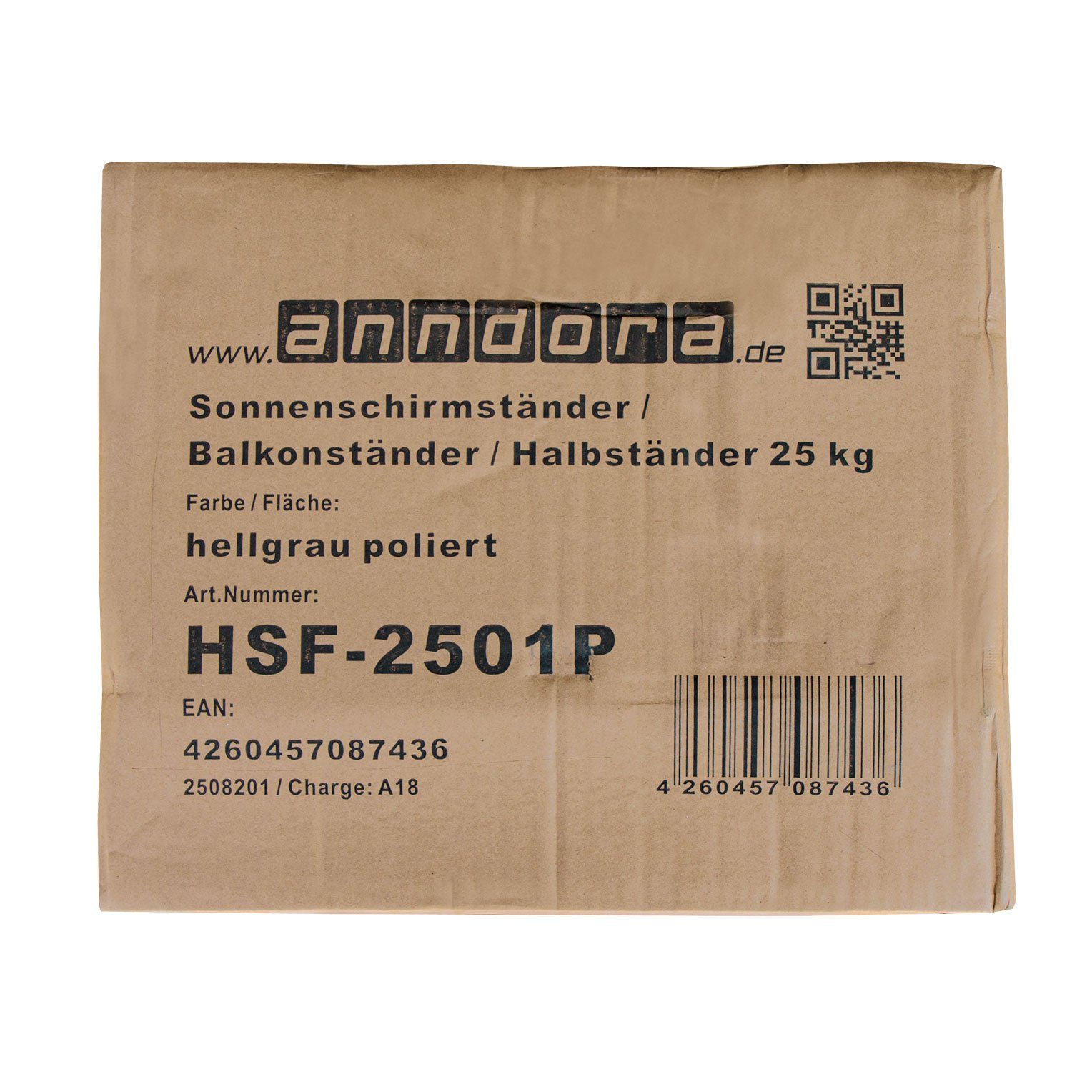 anndora Betonschirmständer Sonnenschirmständer Granit 25kg Balkonständer max. 48mm Stamm - Farbwahl