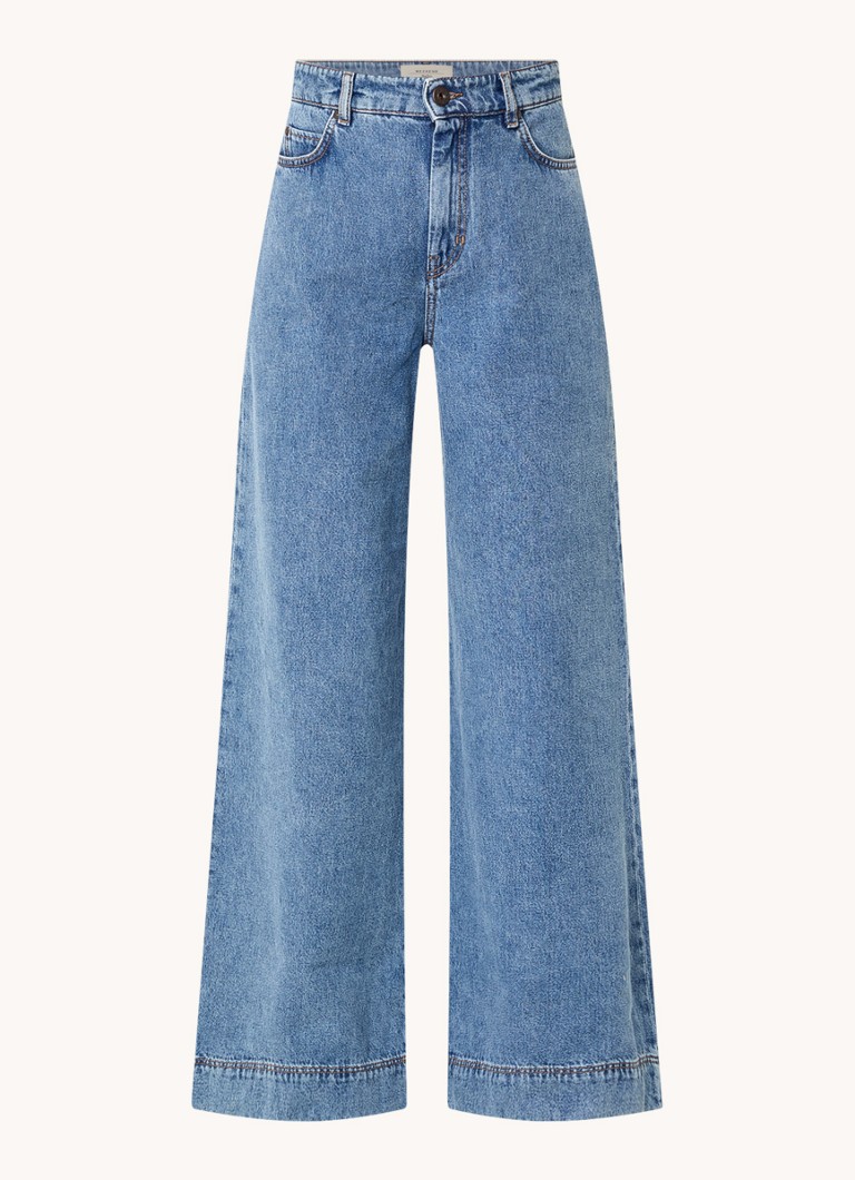 Jeans a gamba larga a vita alta MaxMara Vega, lavaggio chiaro