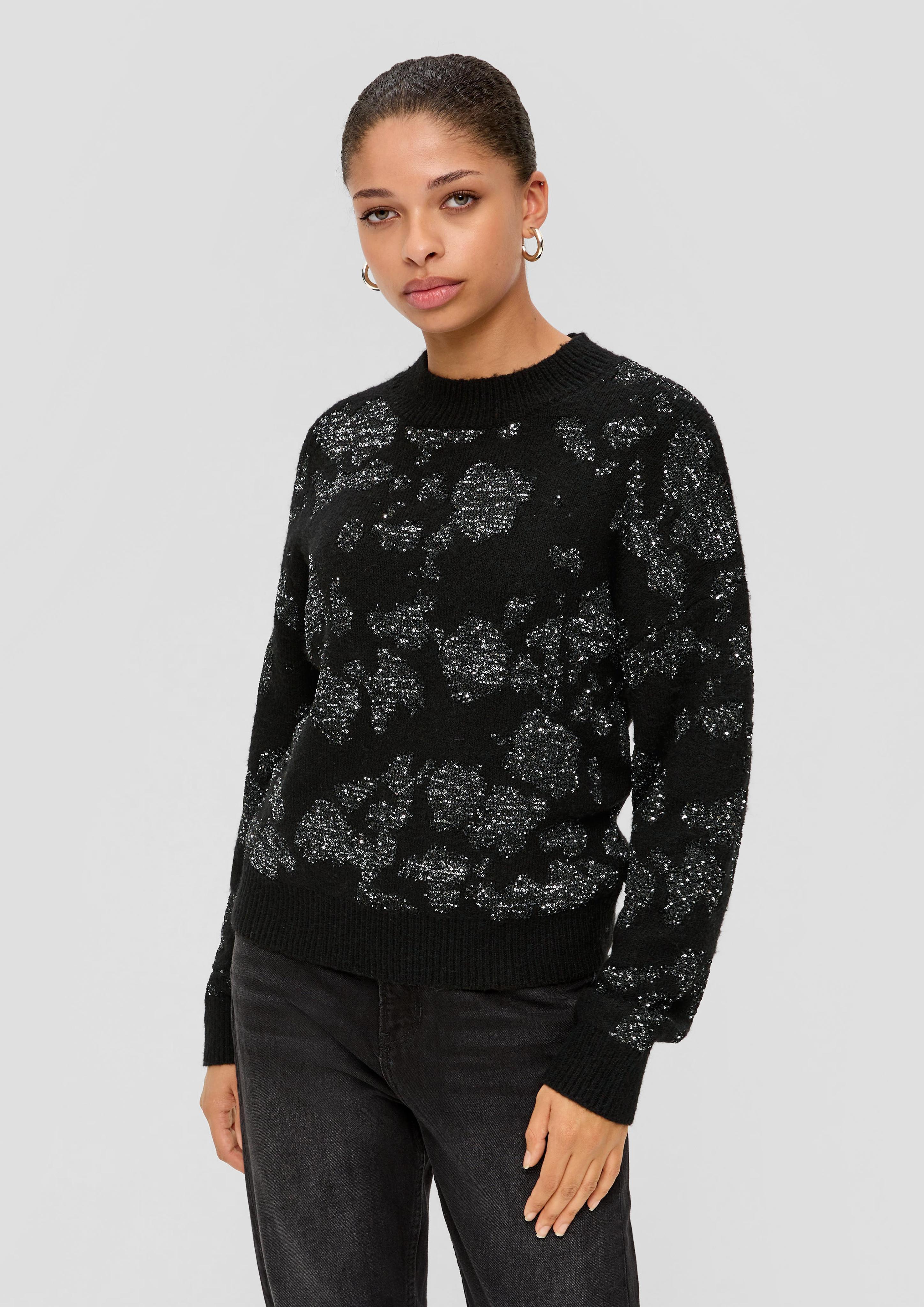 Strickpullover mit Pailletten  2137900-99X0