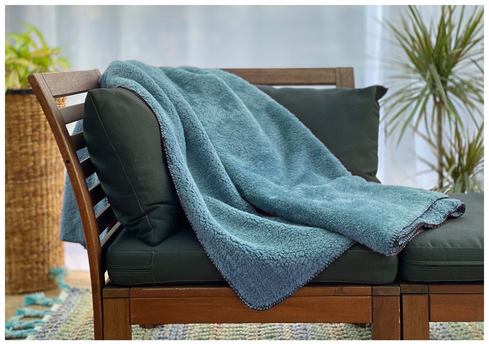 Wohndecke Flauschig weiche Kuscheldecke Teddy Plüsch Decke, heimtexland, Langflor Sofadecke I kuschelig weich I warm I XL 150x200 cm