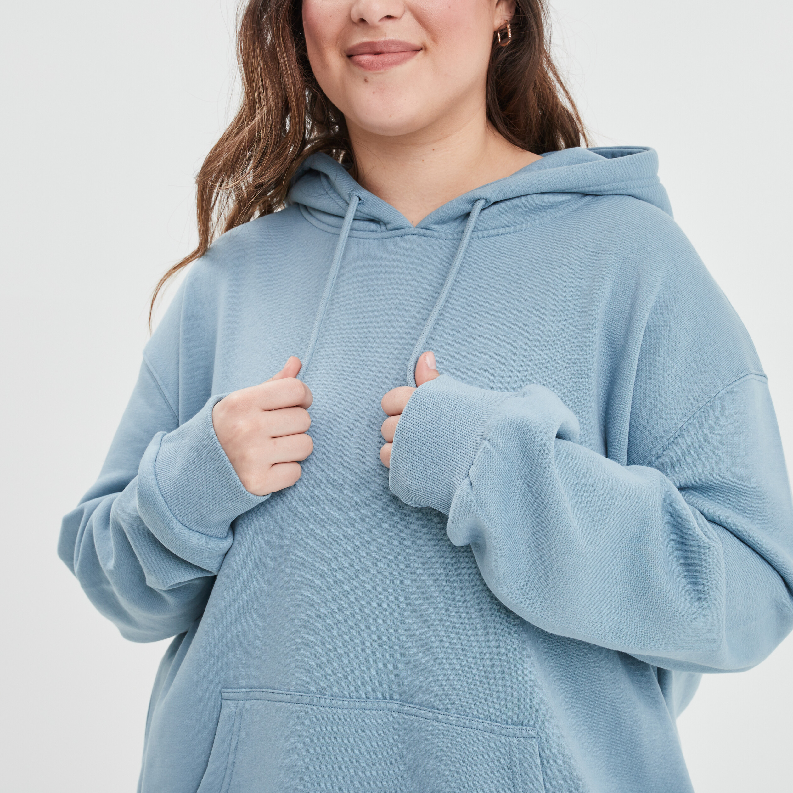 Sweat à capuche hoodie gris femme grande taille | La Halle