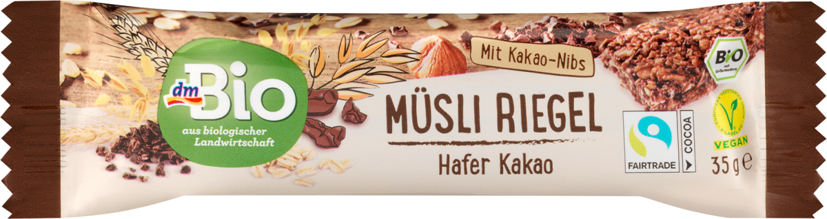 Müsliriegel, Hafer Kakao mit Kakao Nibs, 35 g