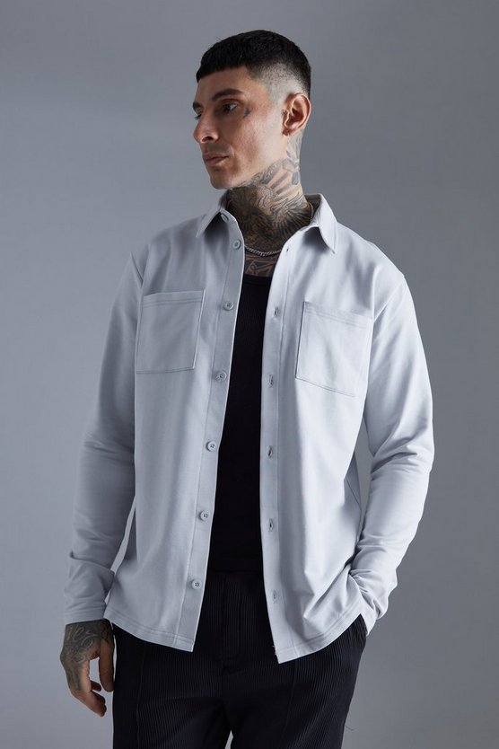 Tall Utility-Overshirt aus Jersey