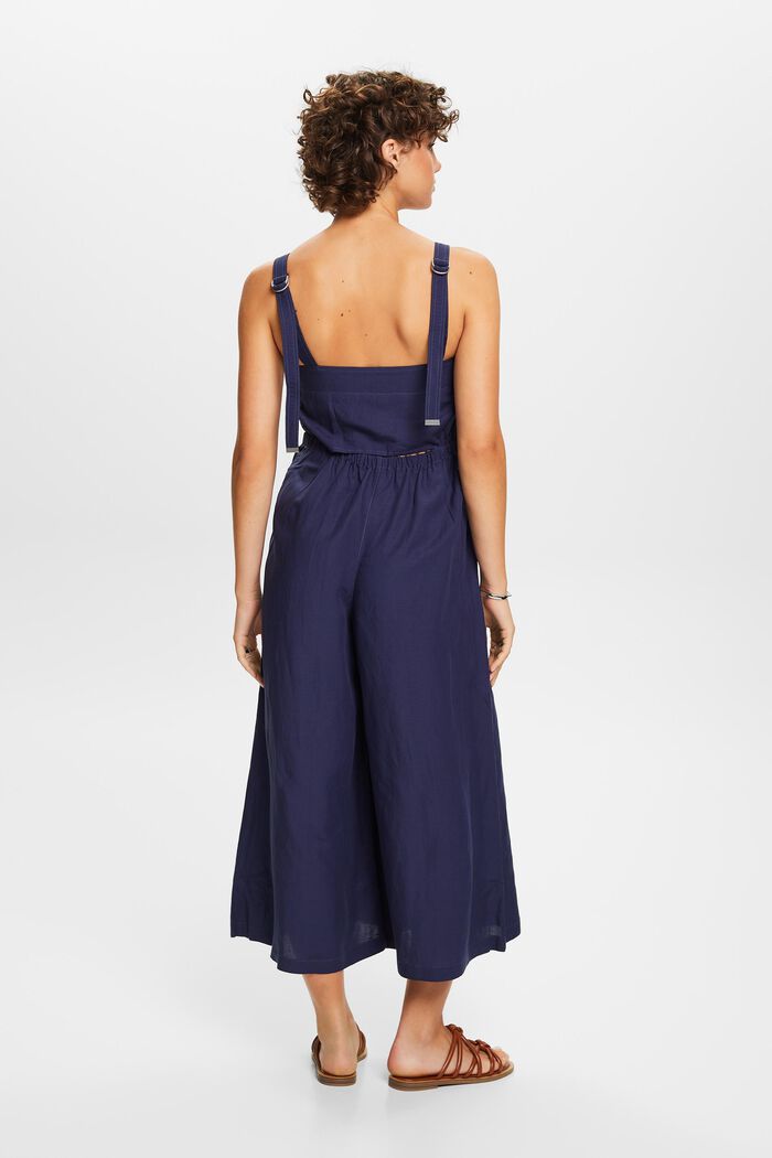 Jumpsuit mit weitem Bein, Leinenmix