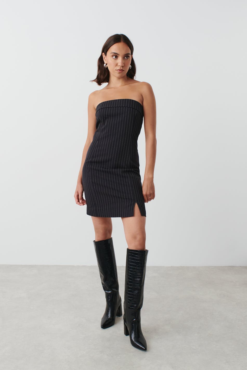 Pinstripe tube dress