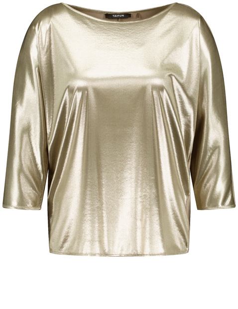 3/4 Arm Shirt mit Metallic-Optik