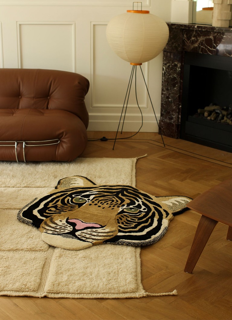 Doing Goods Rajah Tiger Head rug 101 x 100 cm