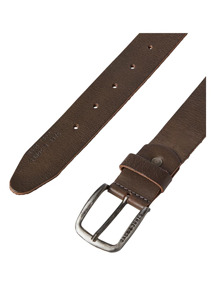 Jack & Jones Leder-Gürtel in Braun günstig kaufen