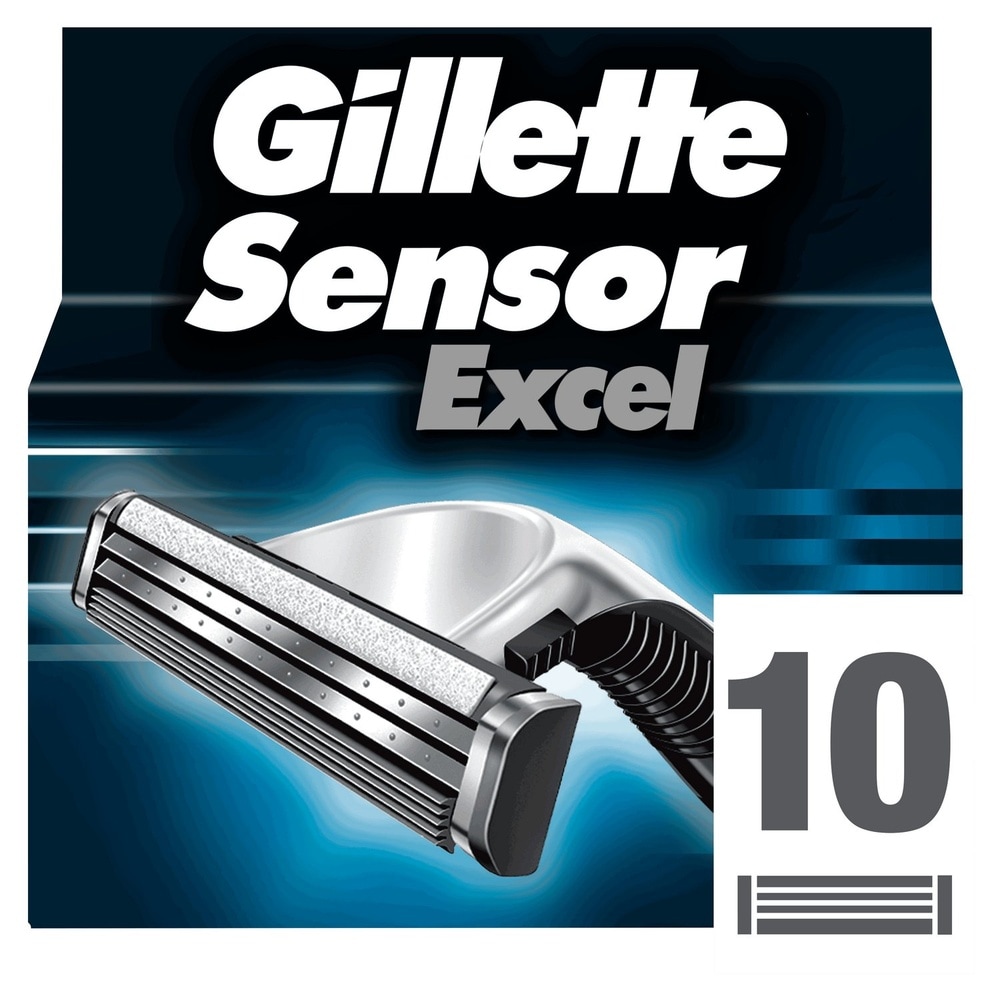 gillette Lames de Rasoir Gillette Sensor Excel, x 10 Lames de Rasoir