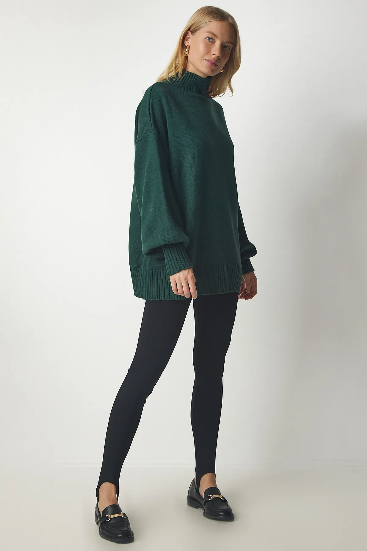 Happiness İstanbul  Pullover - Grün - Oversized
