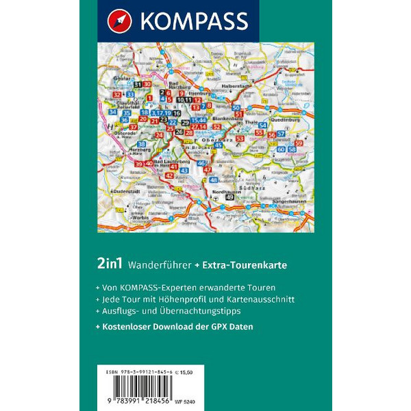 KOMPASS WANDERFÜHRER HARZ, 60 TOUREN