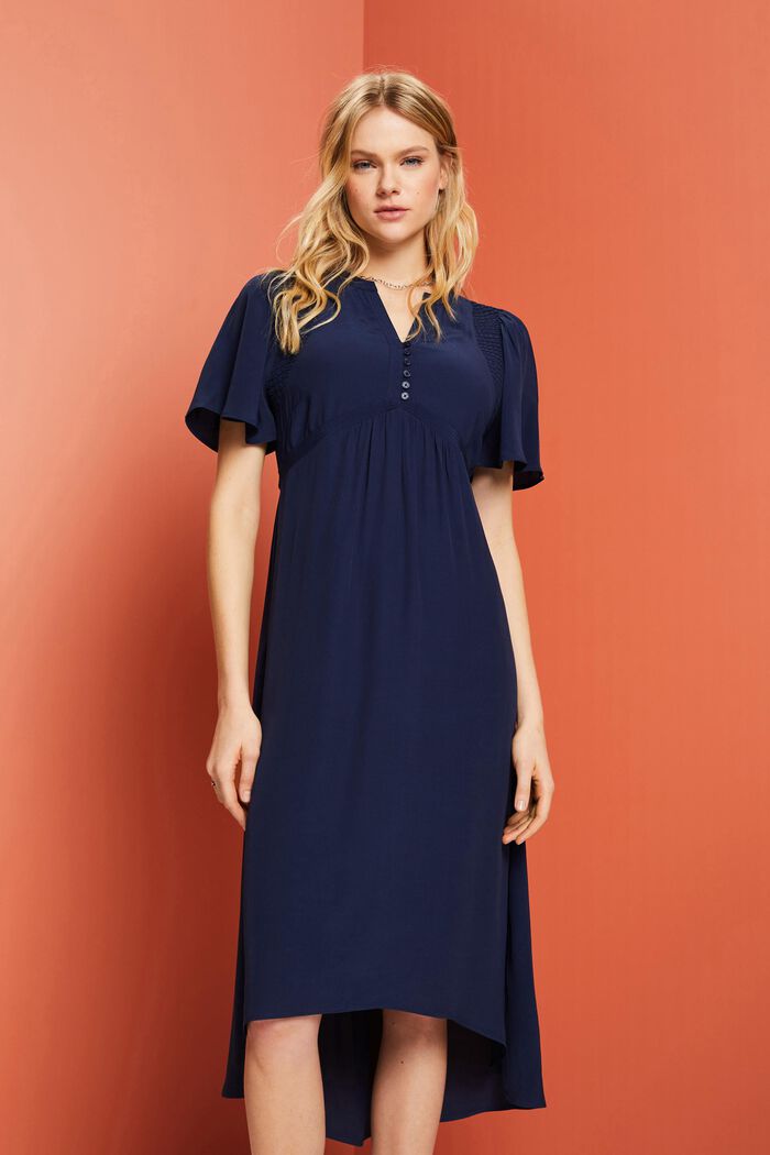 Midikleid mit fixiertem Bindegürtel