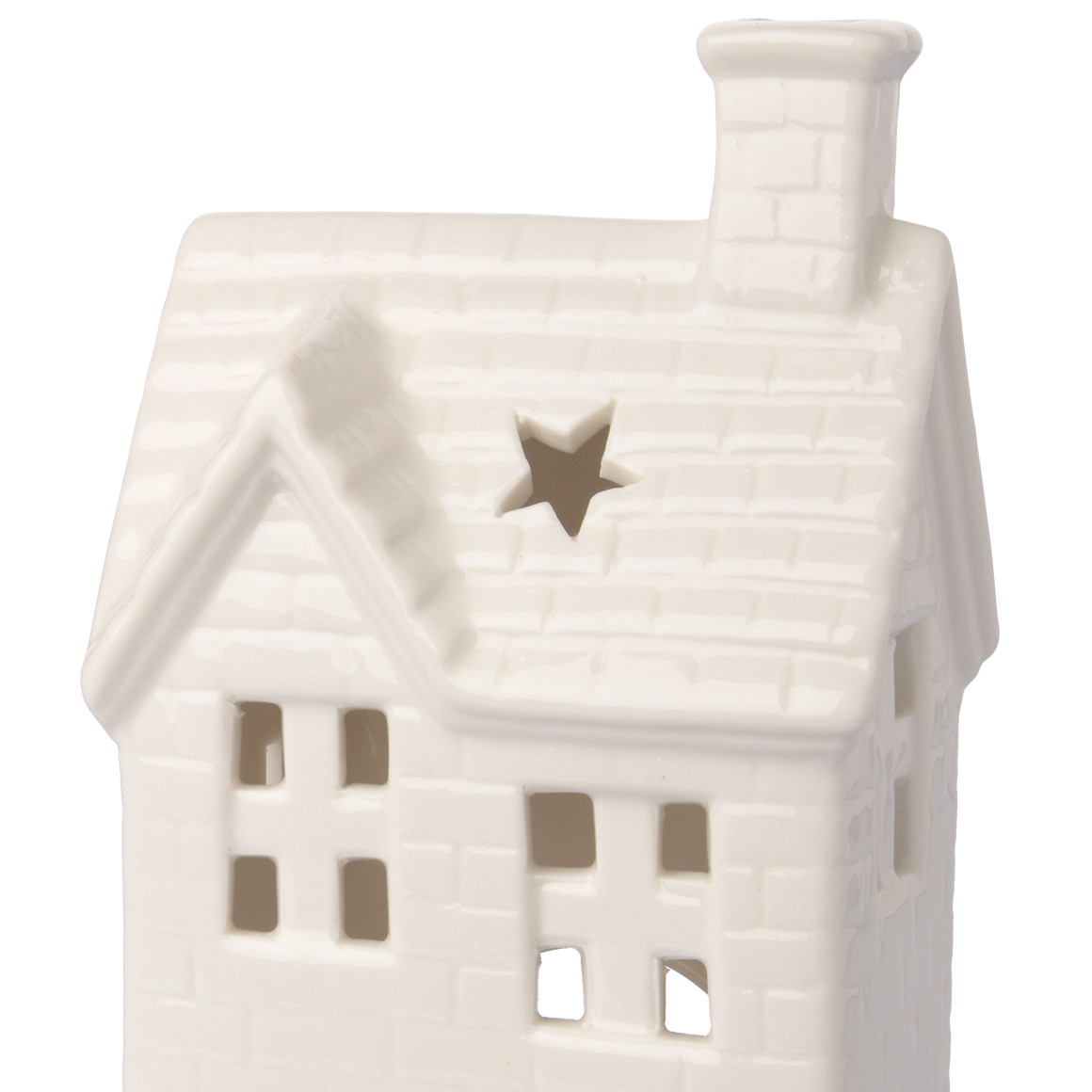 Großes Deko-Haus aus Keramik weiss