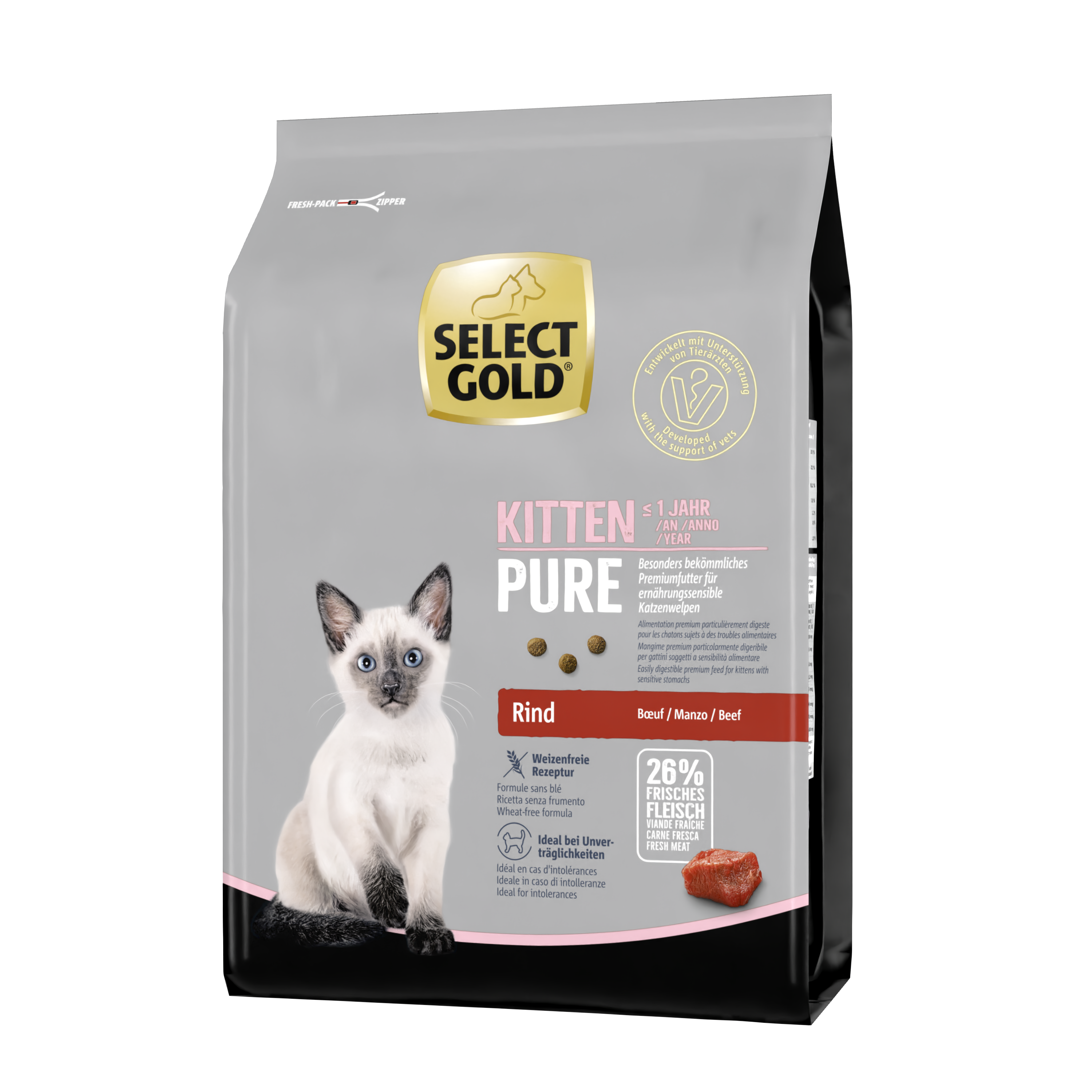 SELECT GOLD Trockenfutter SELECT GOLD Pure Kitten Rind 2,5 kg