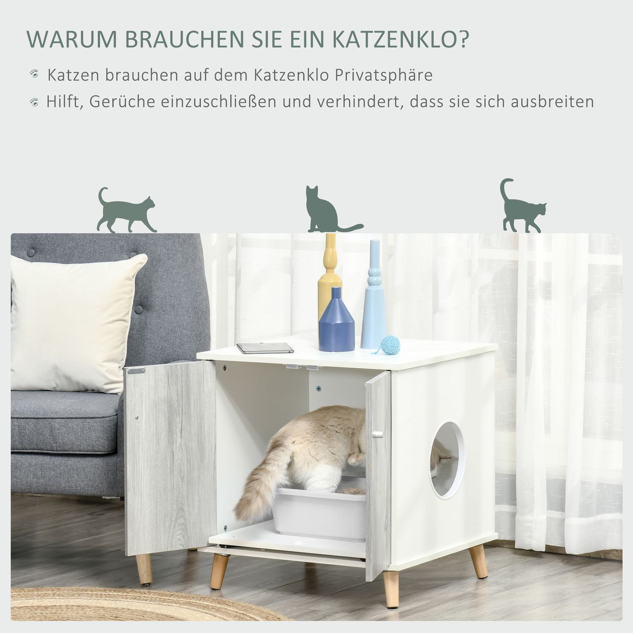 PawHut Kratzbaum Rattan Katzenbaum Kletterbaum mit Katzenhöhle Sisalstämmen Spielbälle Katzenmöbel Höhe 95 cm Sisal Natur Beige