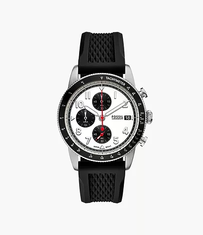 Fossil Uhr Chronograph Sport Tourer Silikon schwarz